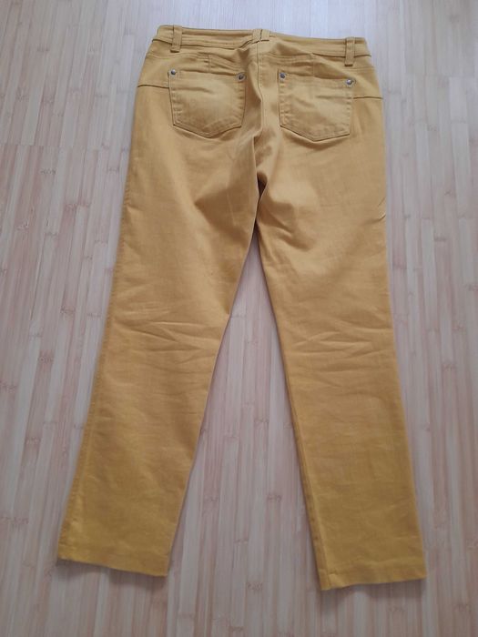 Jeans skinny galbeni, material elastic, talie normala, marime 44