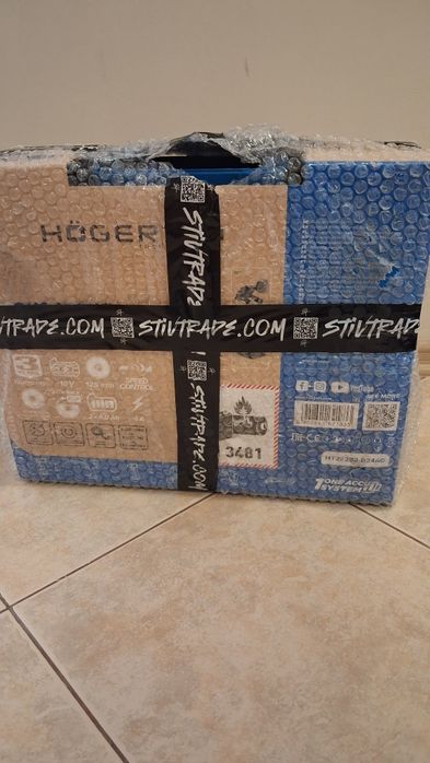 HOEGERT безчетков ъглошлайф 125 мм, 2x 4Ah, 18V,