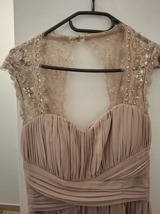 Rochie lungă Little Mistress London, nude-pudrat, elegantă, mărimea 40