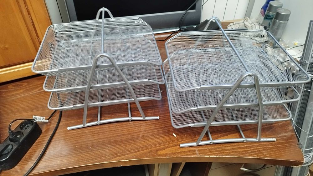 Метален органайзер за документи - Поставка за документи -  с 3 рафта