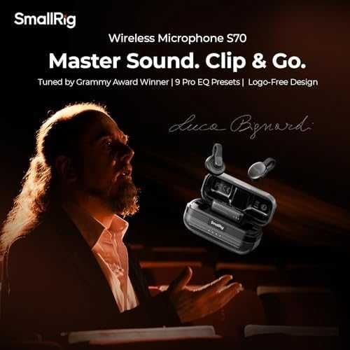 Нов Безжичен микрофон SMALLRIG S70-C2 USB-C 300м шумопотискане iPhone Android 48h кейс