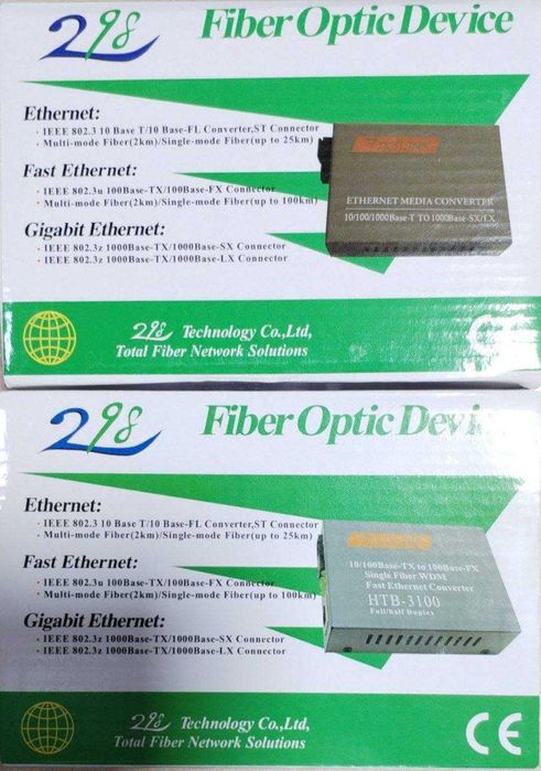 Медиа конвертер гигабитный оптический, 3 км, SC 10/100/1000 км.