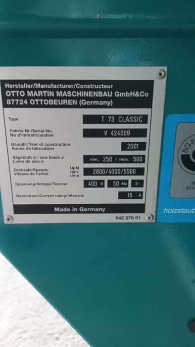 Форматно Разкройващ циркуляр 3200мм.MARTIN T73 CLASSIC