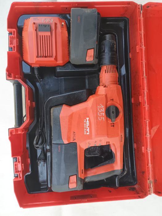 Rotopercutor hilti te60 a36 2 baterii 9 ah,încărcător și cutie