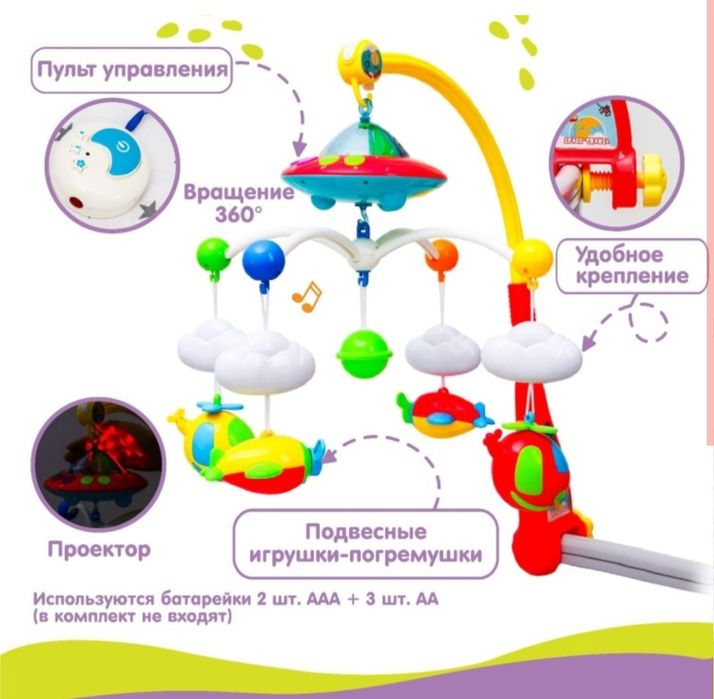 Детские музыкальные мобили 2 шт