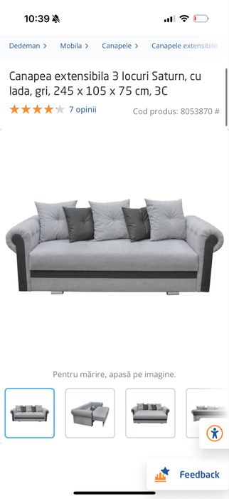 canapea extensibila in  stare impecabila