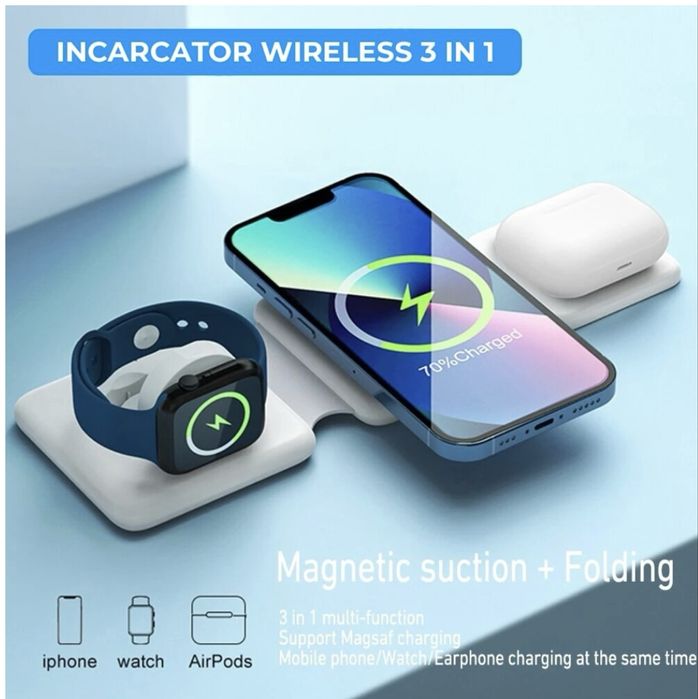 Incarcator Wireless Daden Magsafe 3 in 1