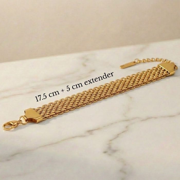 Bratara Premium Placata Aur 18K - Model Snake Minimalist, Set Cadou