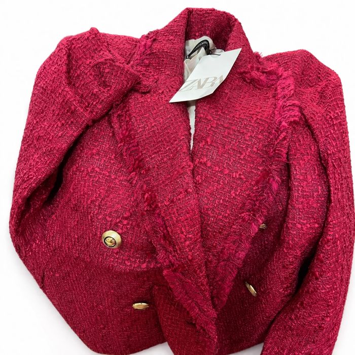 ZARA Textured Blazer, XS, нов с етикет