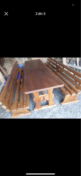 Set terasa masa si scaune din lemn