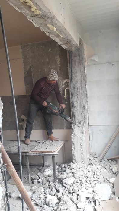 Демонтаж  помещения, Подготовка к ремонту  Квартир !  Слом бетон.