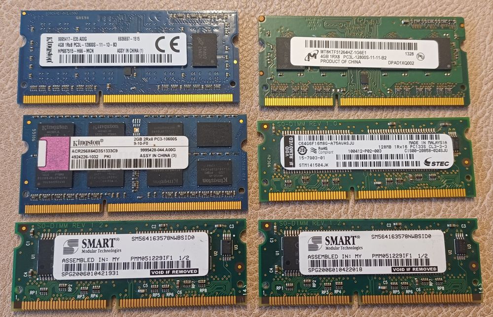 Lot 11 memorii laptop desktop pc 4gb ddr3 12800 2gb 1gb 128mb 512mb