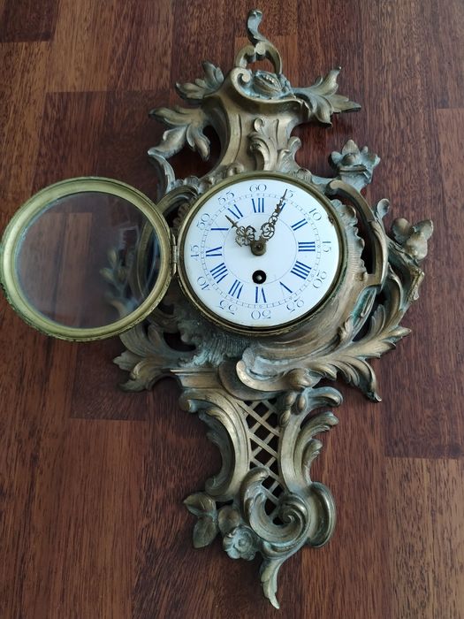 Ceas de perete antic, tip Cartel, stil Rococo