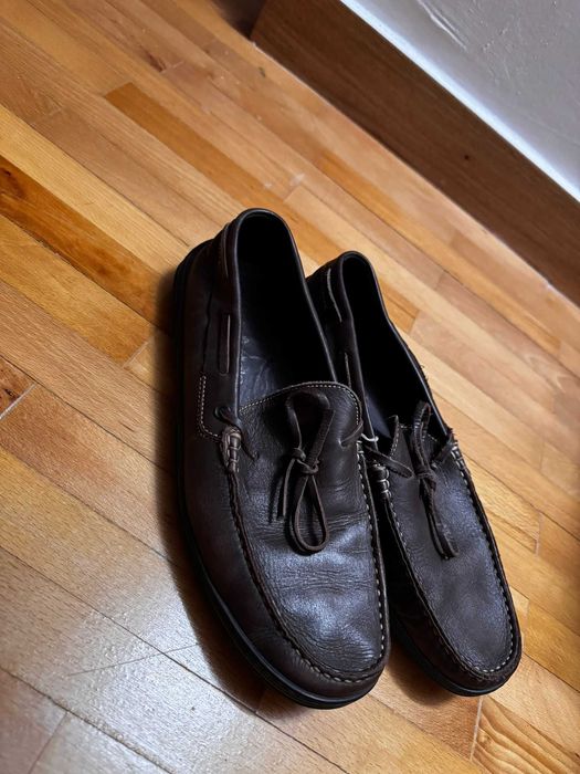 Pantofi piele/mocasini cu ciucuri, marimea 42