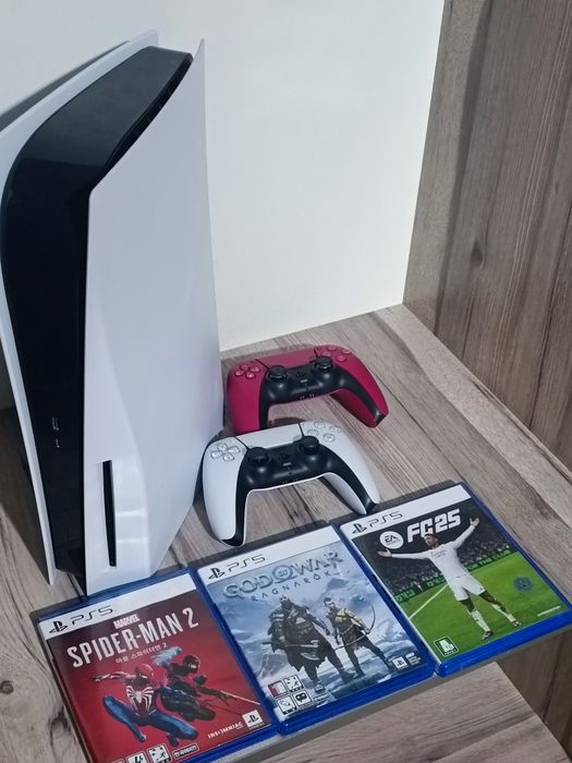 PlayStation 5 FAT Disc Edition + 2 оригинальных DualSense + 4 игры