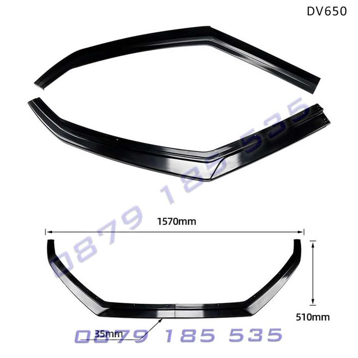 Черен лип спойлер предна броня VW POLO 5 тунинг поло 5 нож преден