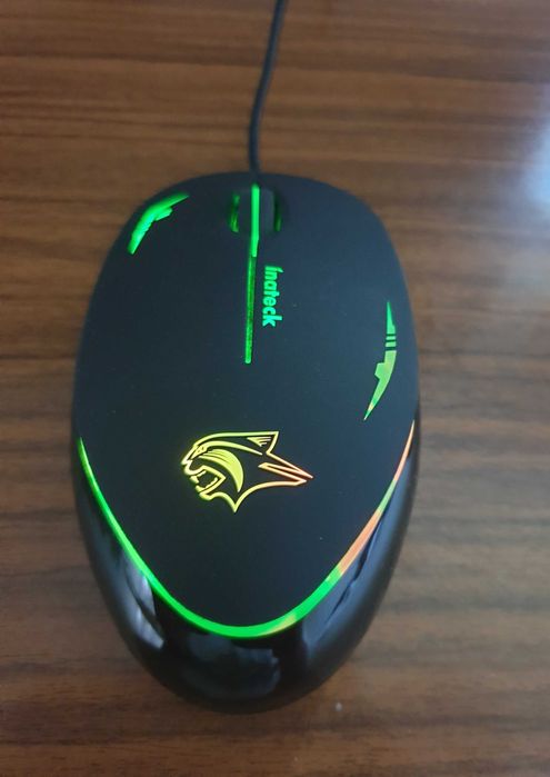 Mouse Gaming Inateck MS1001 Negru - LED - cu fir - USB - NOU, in cutie