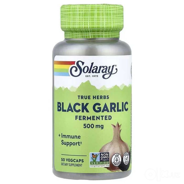Solaray Black Garlic черный чеснок 50 вегетарианских капсул