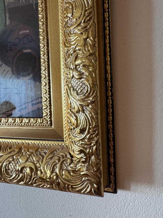 Goblen cusut manual, pas marunt, foarte pretios