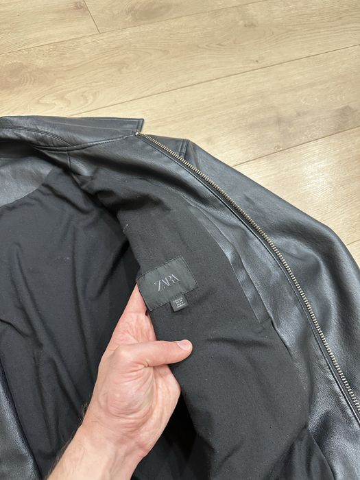 Кожаный бомбер ZARA Oversize