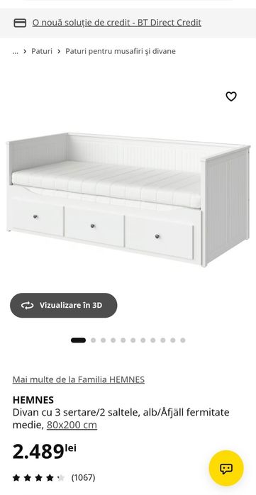 Vand Pat+Saltele (Divan ikea)
