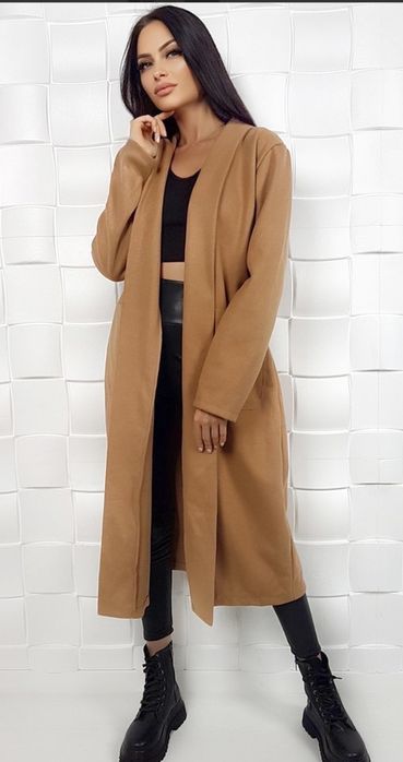 Palton maro cu buzunare