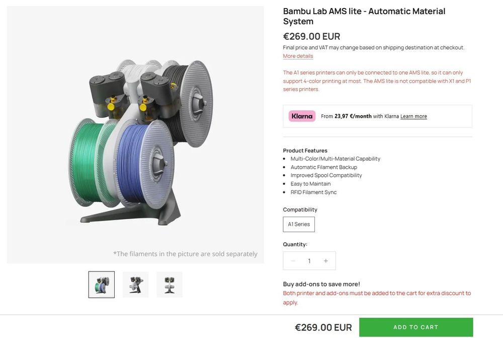 Bambulab A1 combo AMS Lite  A1 A1mini