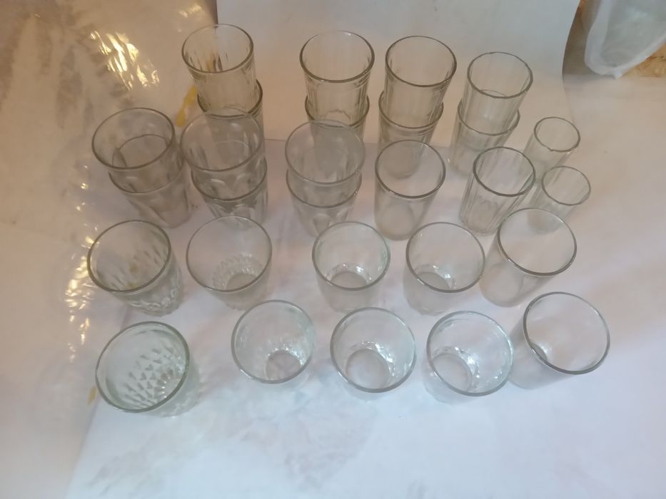 Фужеры,бокалы стеклянные ,рюмки,стаканы граненым дном