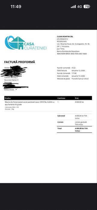 Aspirator 3 in 1 Spalare Frecare Uscare industrial