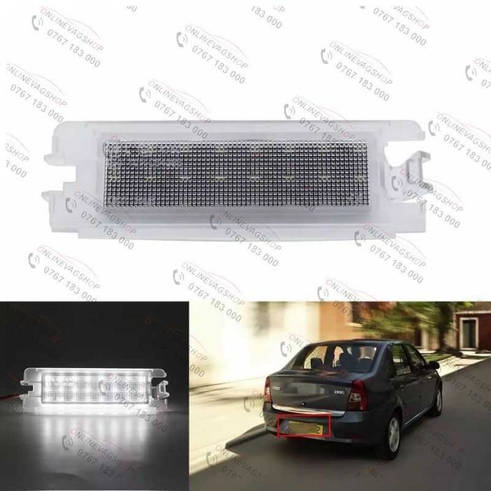 Lampa LED numar Dacia Logan 2, Sandero 2 Stepway II Renault Clio 2