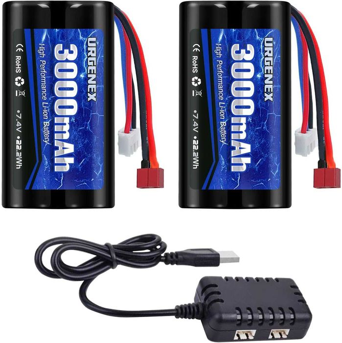 3000mAh 7.4 V литиево-йонна батерия с Deans T-щепсел 2S презареждаща се RC батерия