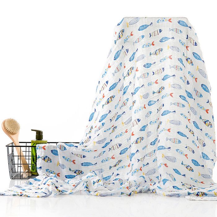 Муселинова пелена / еко одеалце за сън с динозаври 110*120 см.