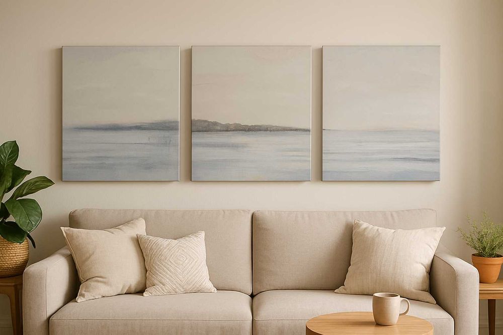 Артистичен триптих - морски пейзаж (общо 3 платна)