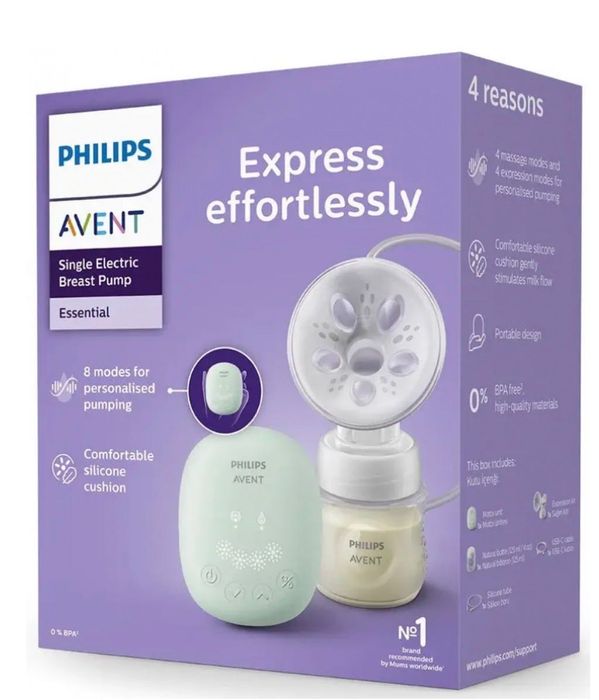 Електрическа помпа за кърма Philips Avent Essential + подарък торбички за кърма