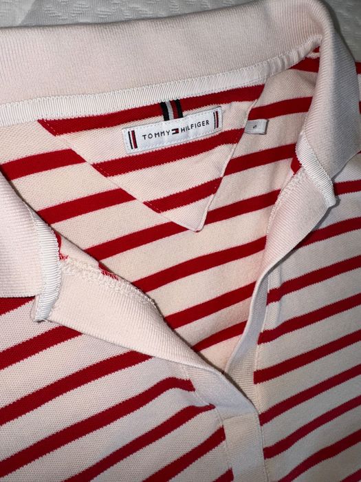 Tommy Hilfiger Оригинал Женское поло свободного кроя в полоску