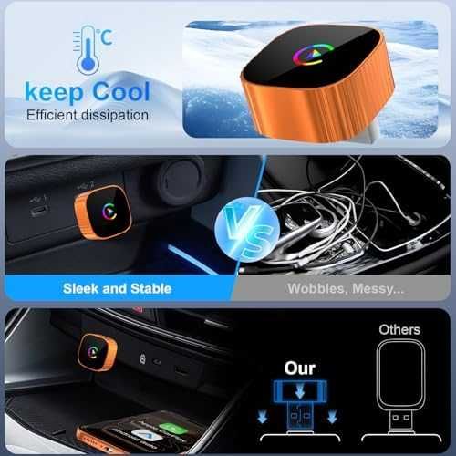 Нов CarPlay Wireless адаптер за iPhone 1080P USB-C USB-A бърза връзка кола телеон Айфон