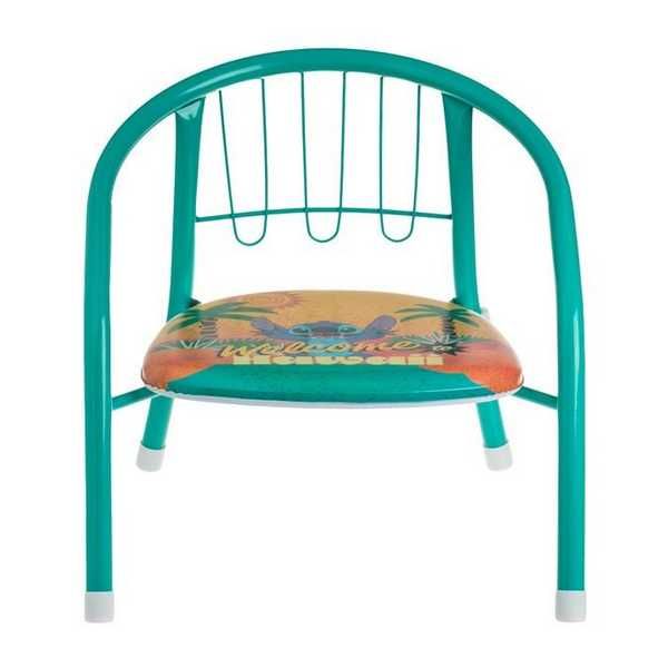 Детско метално столче с дизайн Stitch в цвят мента и оранжево