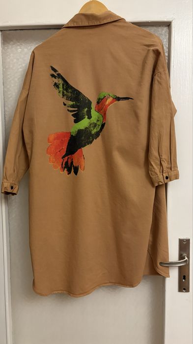 Дълга дамска риза с птица р-р М