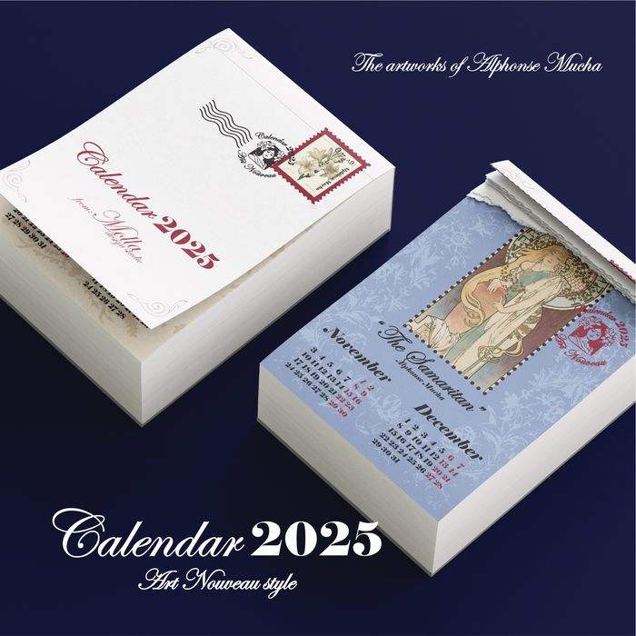 Настолен календар 2025 в стил Ар Нуво