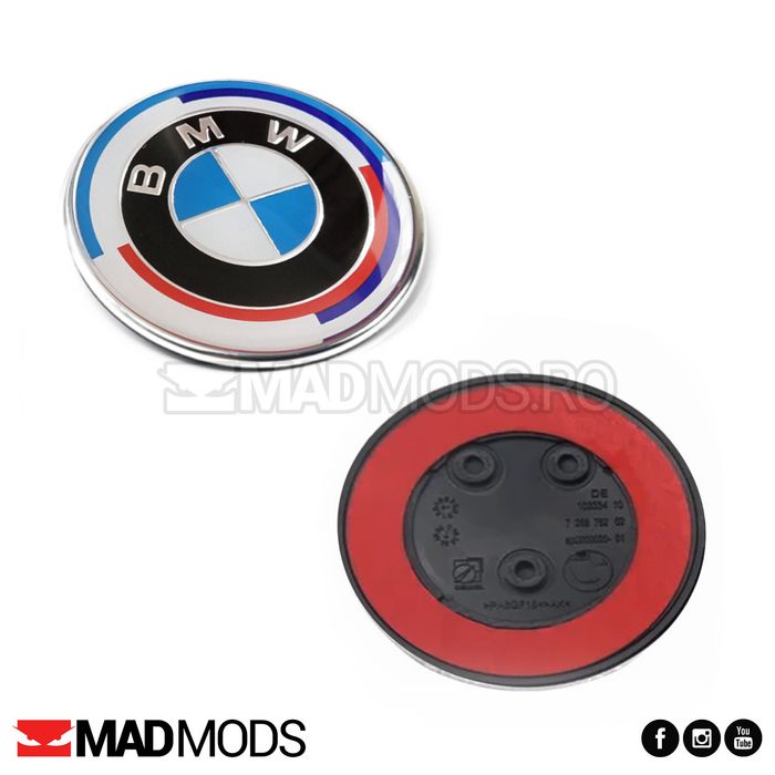 Embleme aniversare BMW 82 / 74 / 45mm capota portbagaj seria 1 2 3 4 5 6 7 8 i X M