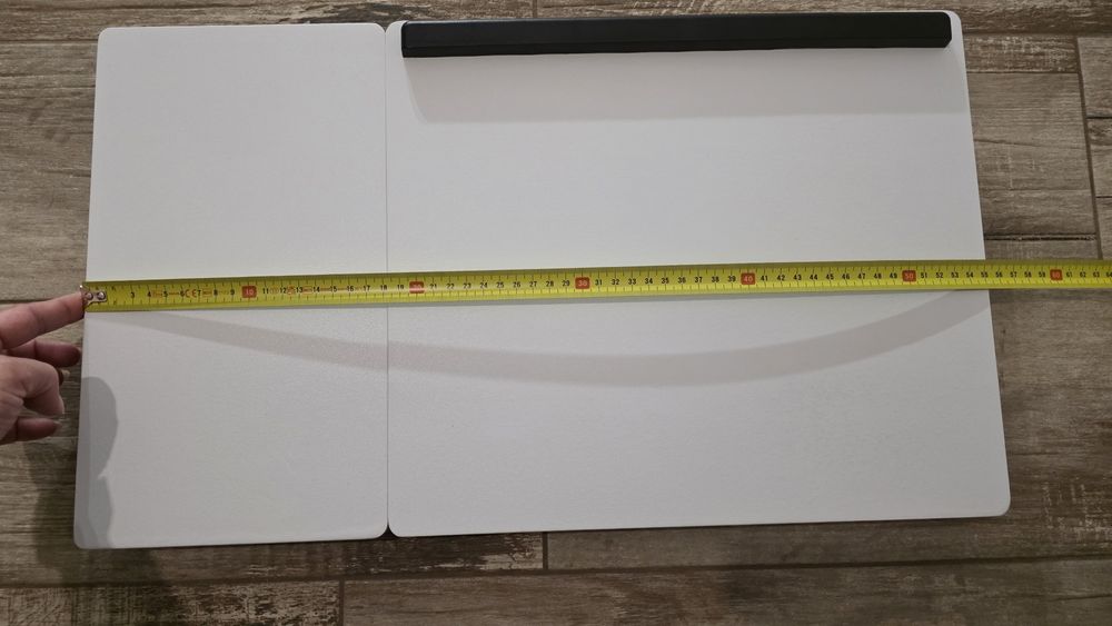 Măsuță lemn albă, pliabilă și reglabilă, pentru laptop/tabletă