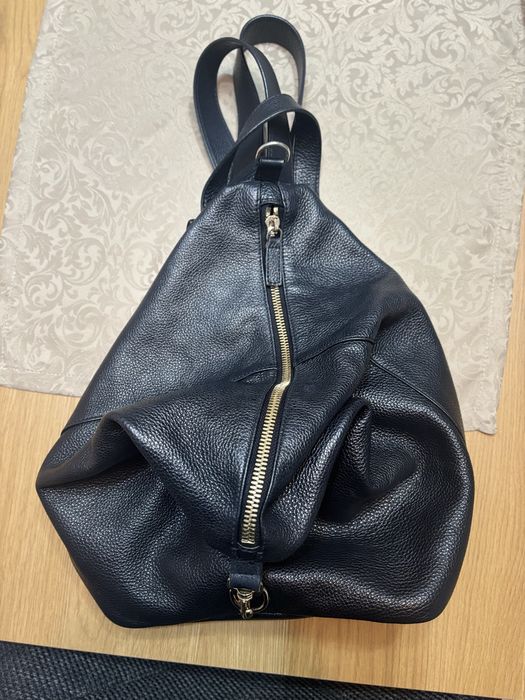 Ghiozdan / geanta ANNA CORI din piele naturala neagra