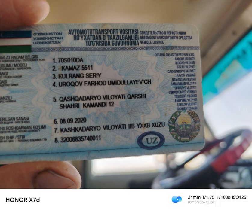 Kamaz sotiladi srochna