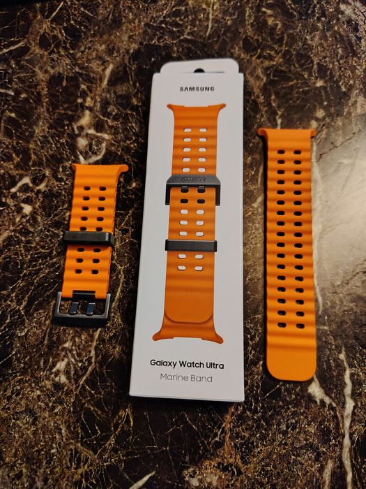 Curea smartwatch Samsung Marine Band pentru Galaxy Watch Ultra, Orange