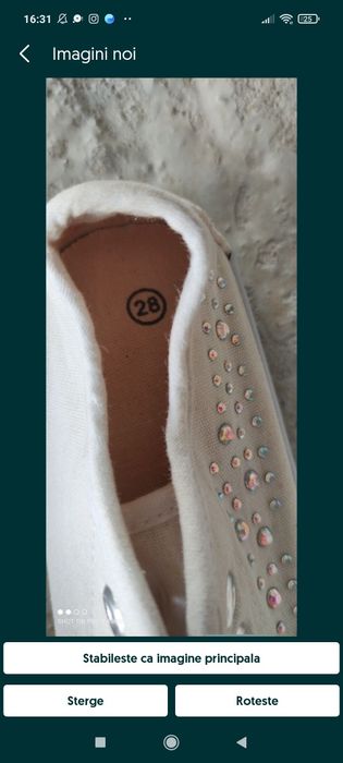 Teneși din pânza fetite, masura 28