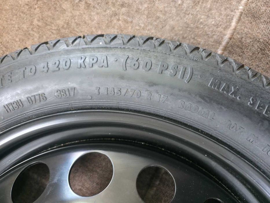 Roata Rezerva MICA SLIM - 145/70/17 - 5x114.3 - OEM Renault Kaleos Arkana Espace Kadjar / Dacia Duster Bigster / Nissan X-Trail NOUA