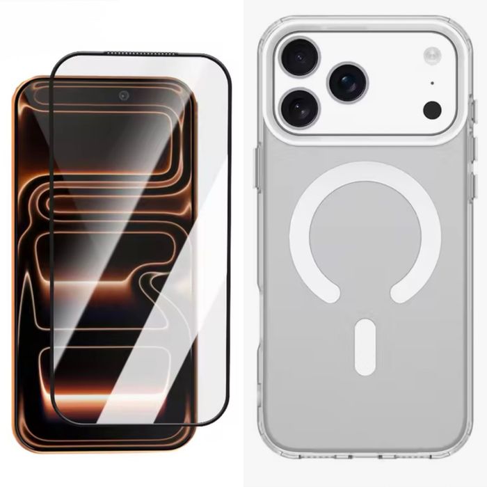 IPHONE 17 AIR PRO MAX - Husa Bumper Magsafe  + Folie Sticla Curbata