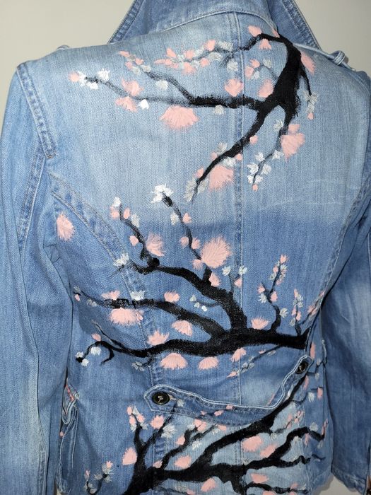 Geaca blugi pictata manual