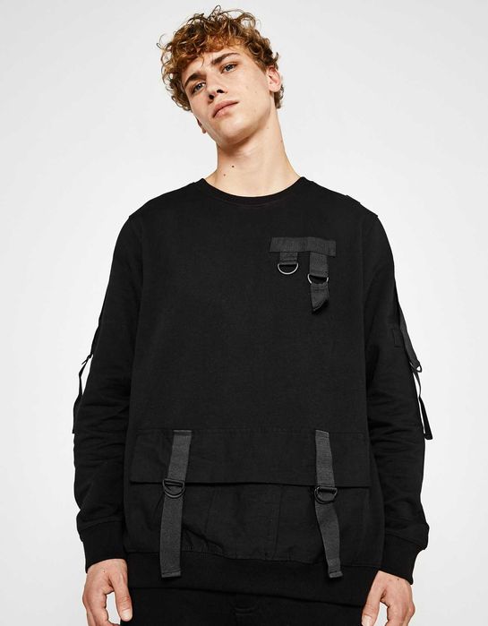 Bershka Cargo Combat Tech Wear блуза суичър фланела горница горнище