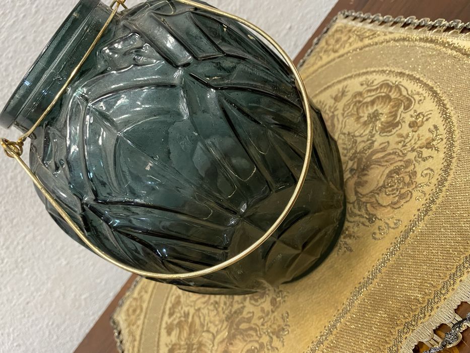 Италианска ваза от разтопено цветно стъкло